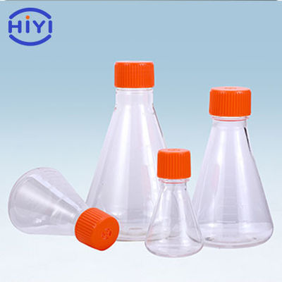 casquillo plástico de 125ml 250ml los 500m 1000ml Erlenmeyer Shaker Flasks With Air Vent